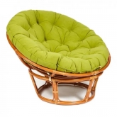 Кресло Papasan/Папасан 23/01 W /с подушкой/ коньячный, флок олива, 23